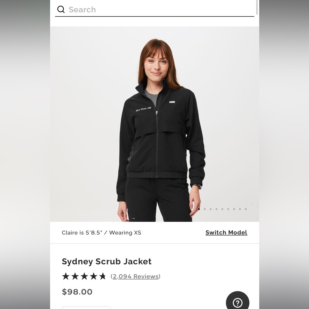 Figs Sydney scrub jacket